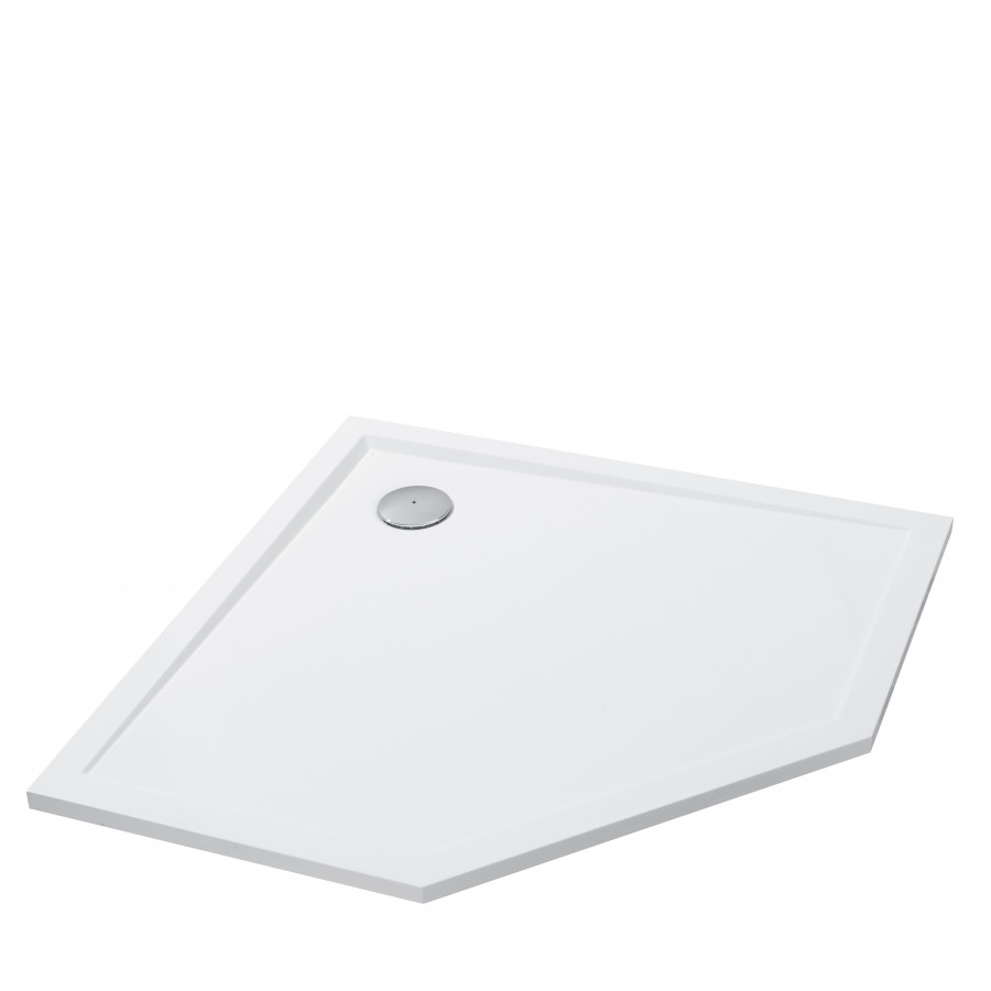 Поддон "Калифорния 90х90" пятиугольный, литьев.мрамор, бел.