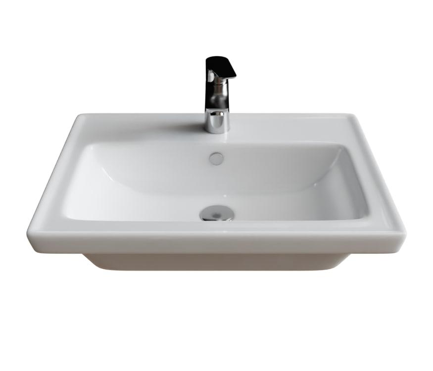Раковина EKOKERAMA QUATTRO 0118 мебельная 603х438мм белый касабланка (EK118Р)