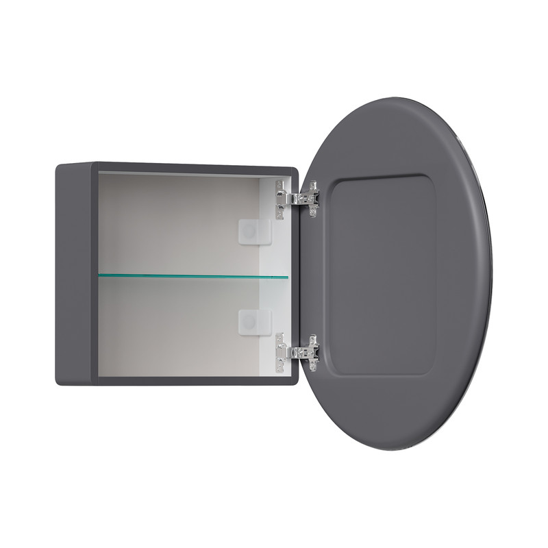 Зеркальный шкаф EQUIL Smile LED D600 подвесной графит софт