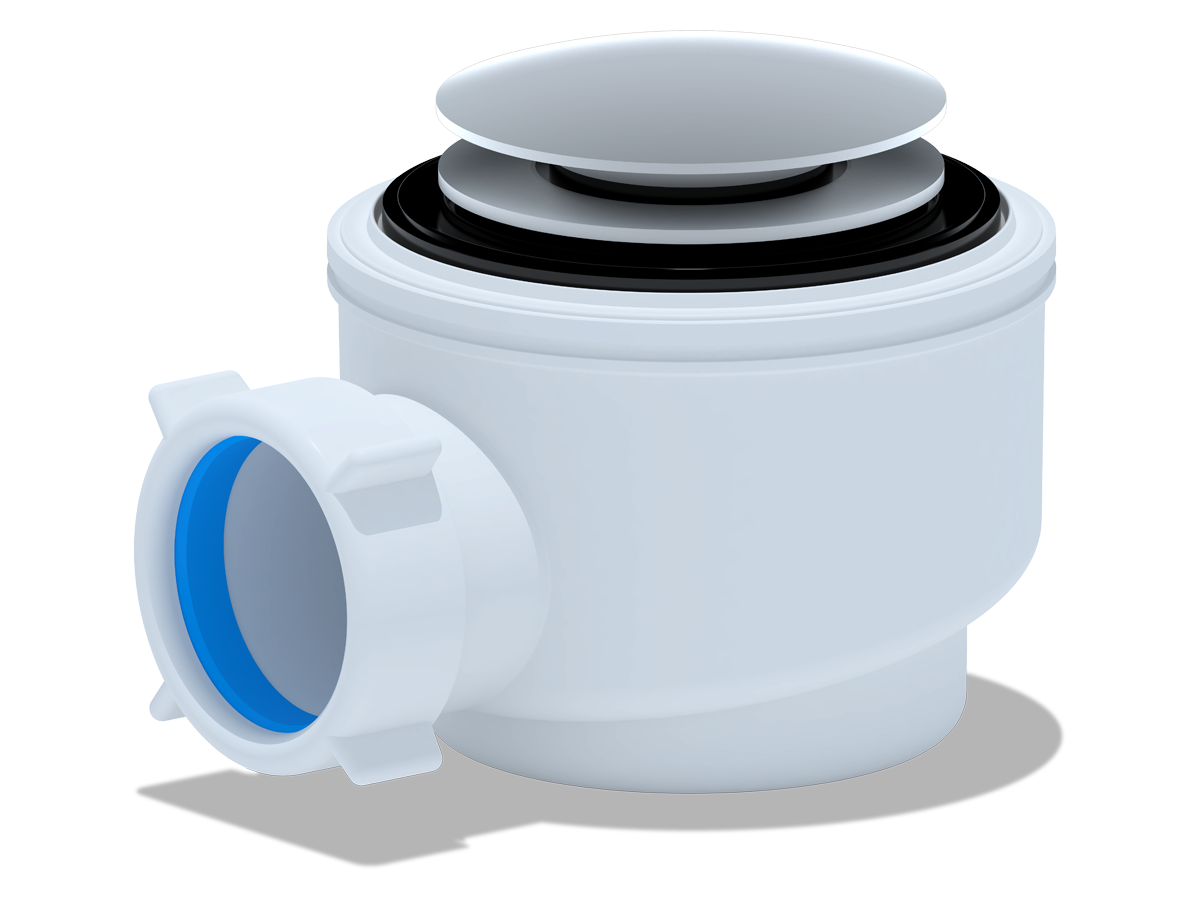 Сифон для душевого поддона 1 1/2*50/60 хром, клик-клак, грибок, сетка, ANI PLAST