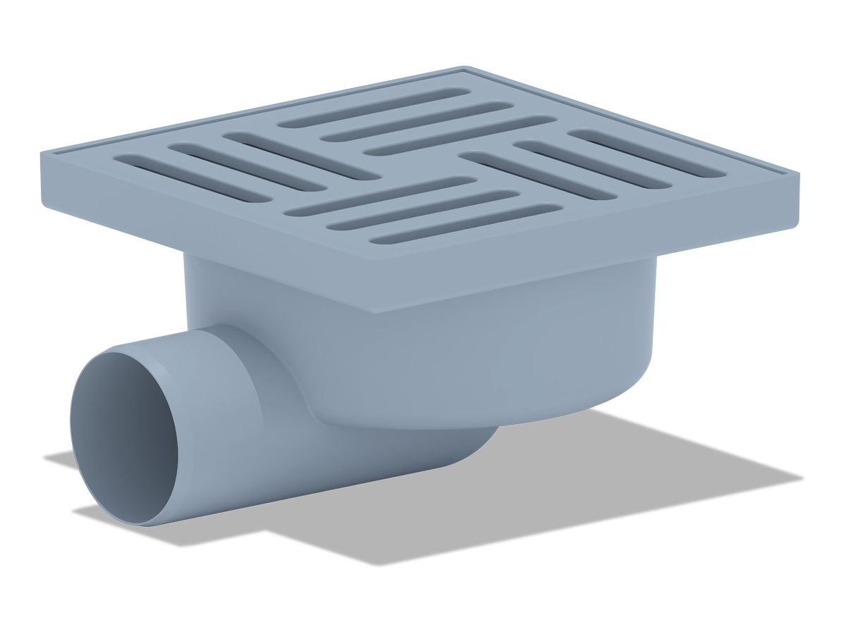 Трап сухой, гор. выпуск 50 н/рег. решетка пл.150х150 , ANI PLAST