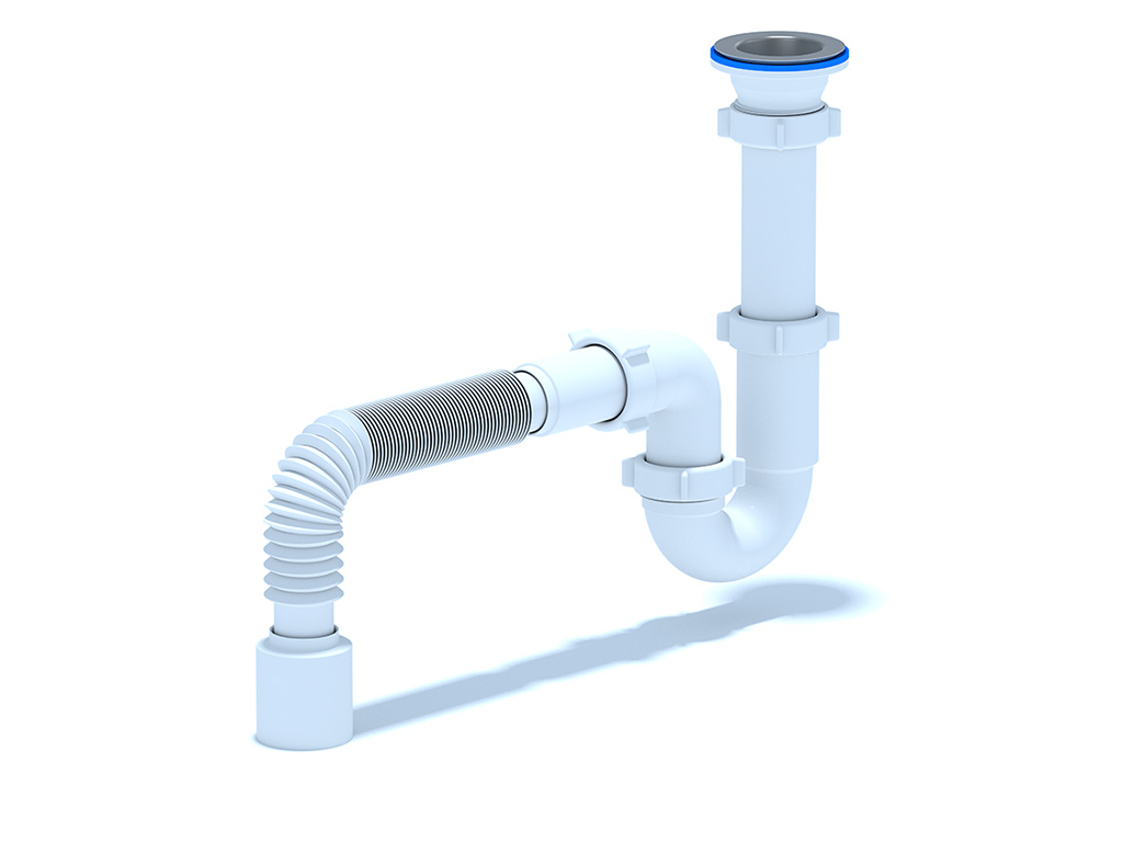 Сифон для мойки АНИ Пласт D0110 1 1/2 дюйма 40 прямоточный с гибкой тубой 40х50