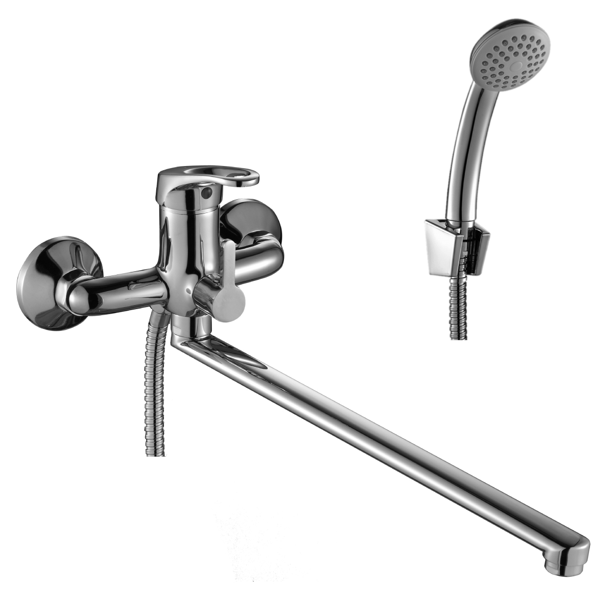 B35 Смеситель для ванны, с плоск.изливом 350мм, р/ОД, хром, ROS, B35-32