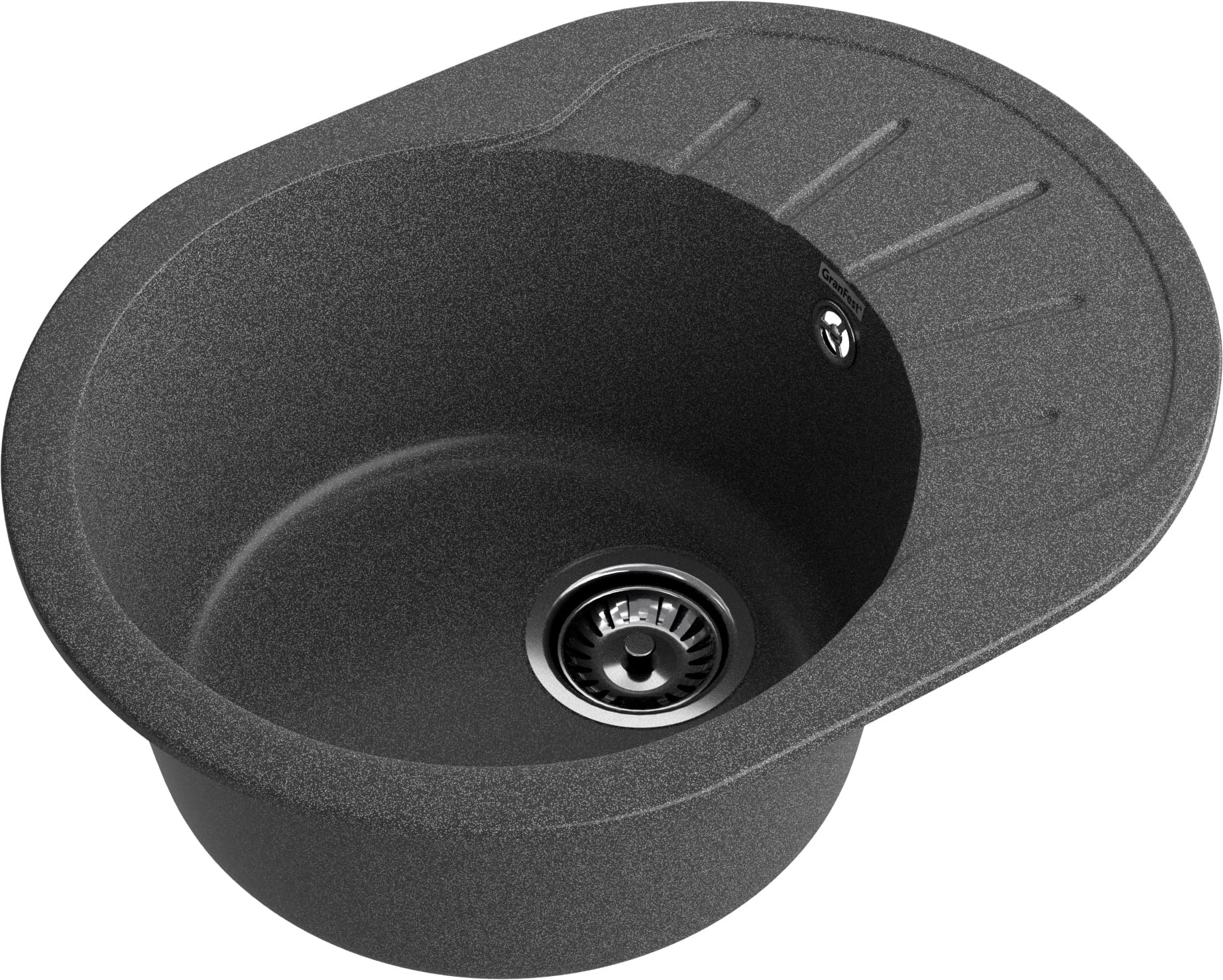 GRANFEST Мойка композит RONDO GF-R--580L  чаша с крылом 579*445мм графит арт.GF-