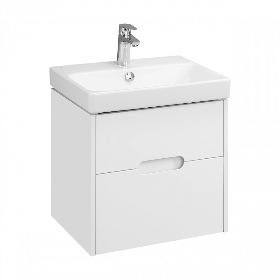 Тумба ОЛИВИЯ 55, подвесная, 2 ящ., белая матовая (под раковину АДРИАНА 55)