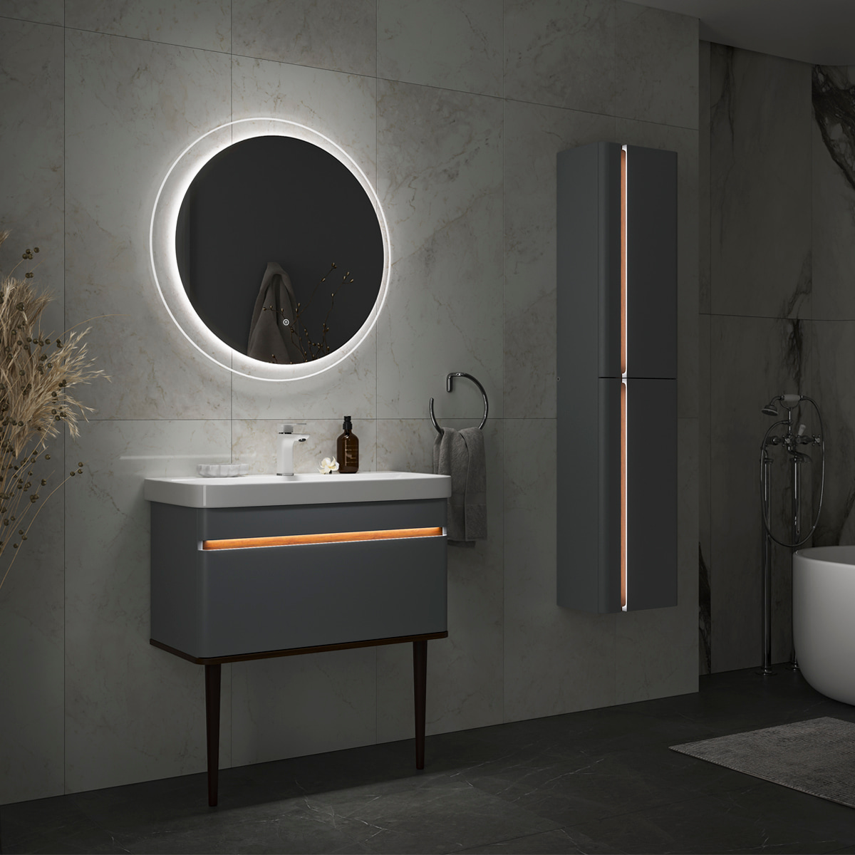 Зеркало EQUIL Elegante D80 с подсветкой мэйджик