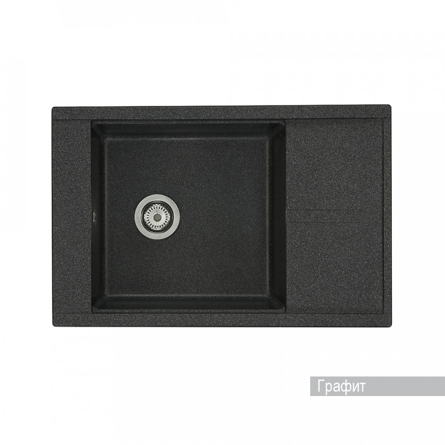 Мойка для кухни Делия 78 787x516x218 мм, прямоуг. с крылом, графит
