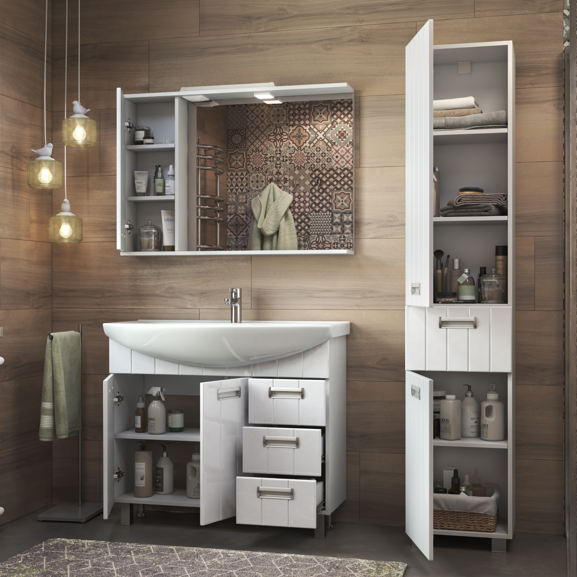 Шкаф-пенал VIGO Diana 40 напольный белый (pn.DIA.40)