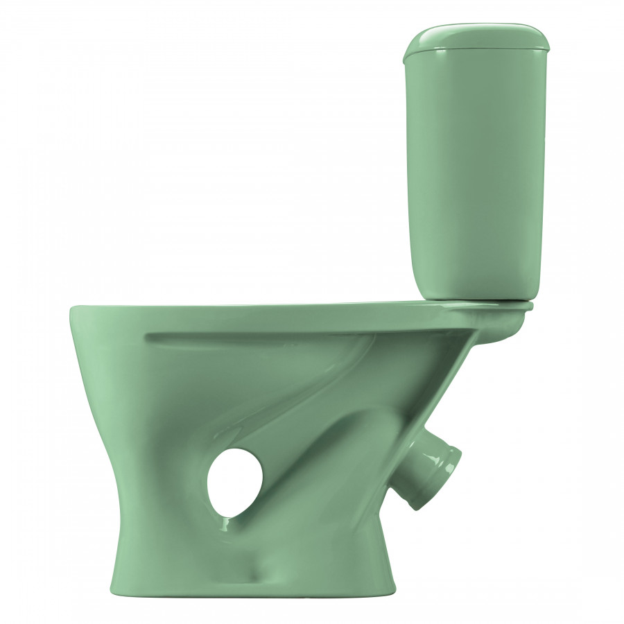 Унитаз-компакт "Воротынский" косой выпуск, с кнопочной арматурой и сиденьем, салатовый  SANTERI