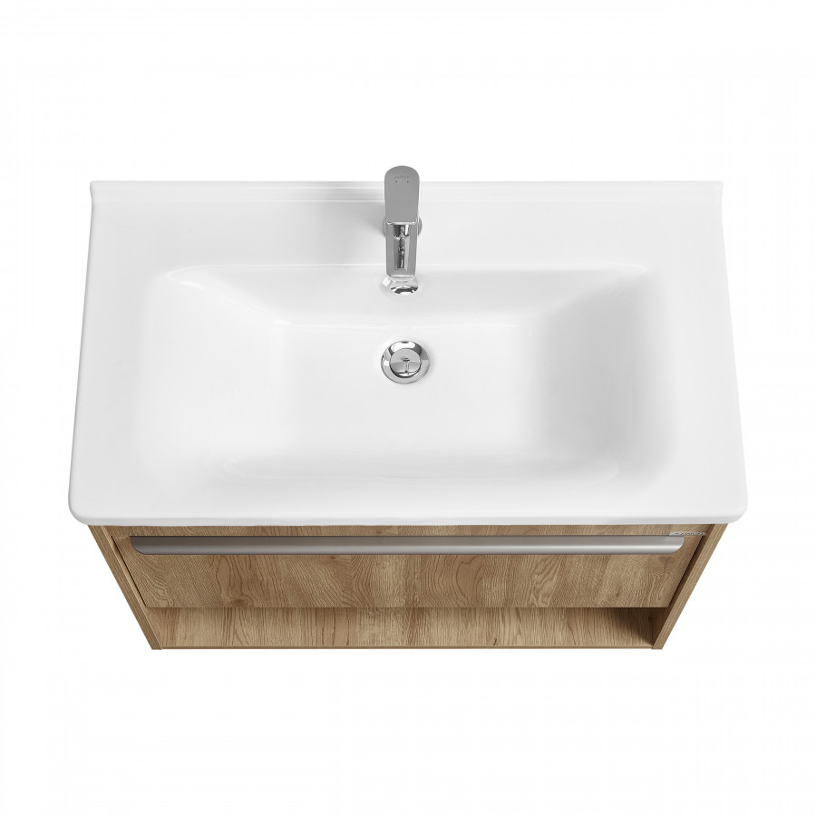 Тумба-умывальник ХОУП 80, 1 ящ., подвесная, орех (под раковину МИРАНДА 80)