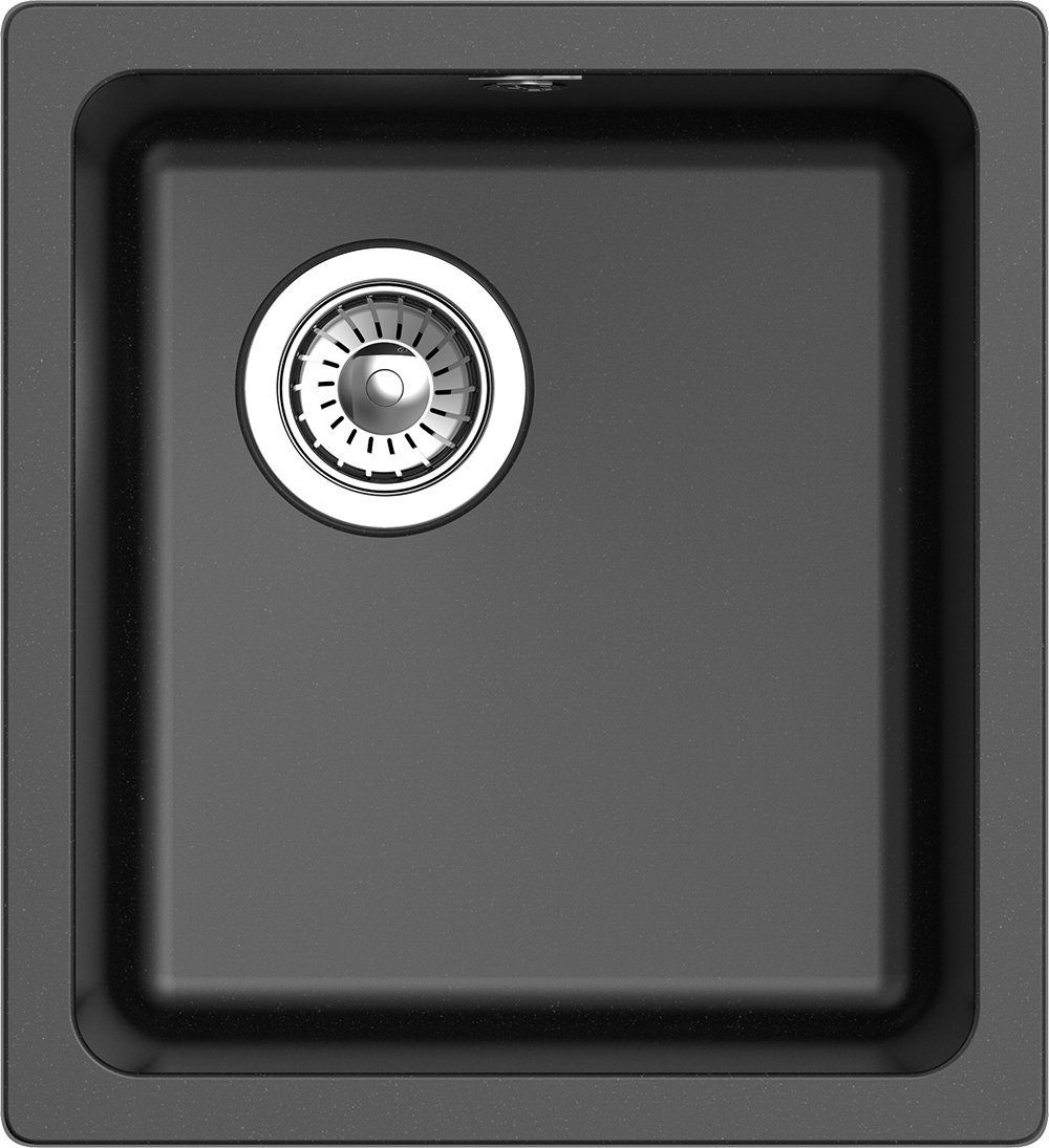 RIVELATO Мойка BERKANA 35 подст.монтаж 1-чаш 415*455 nero арт.