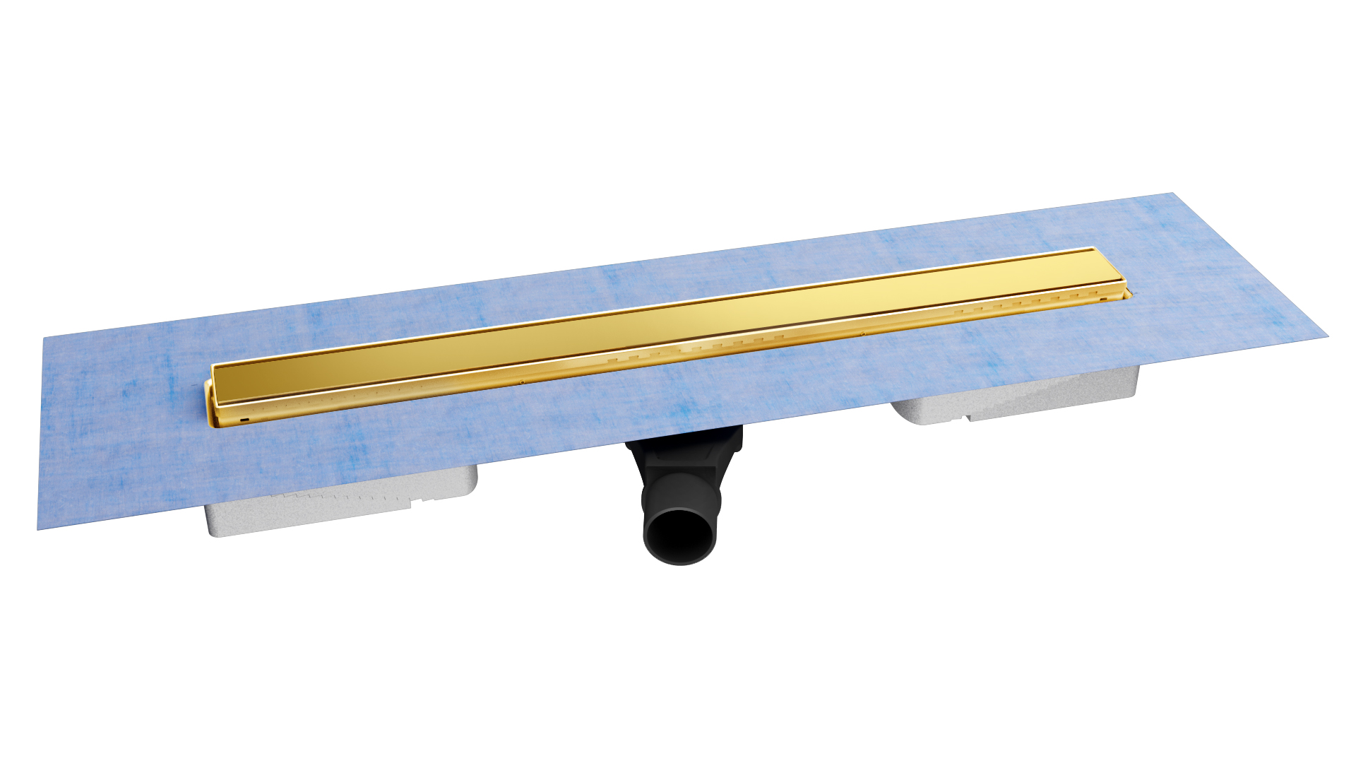 Желоб водосток В1 KERAMIK 900, золото глянец, S-сифон D50 H60 боковой, BERGES