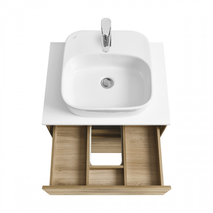 Тумба ЛИБЕРТИ 60, 2 ящ., подвесная, дуб эльвезия (под раковину ЭЛИНА 60, MILA 35, MILA 40, ОДРИ 42)