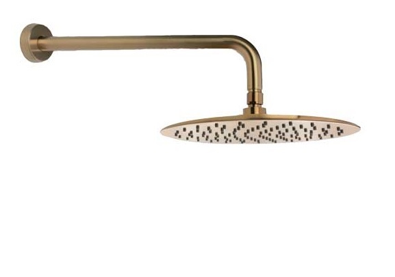 Излив тропического душа настенный круглый латунь HIDROTERAPIA BHRM250OC золото брашированное