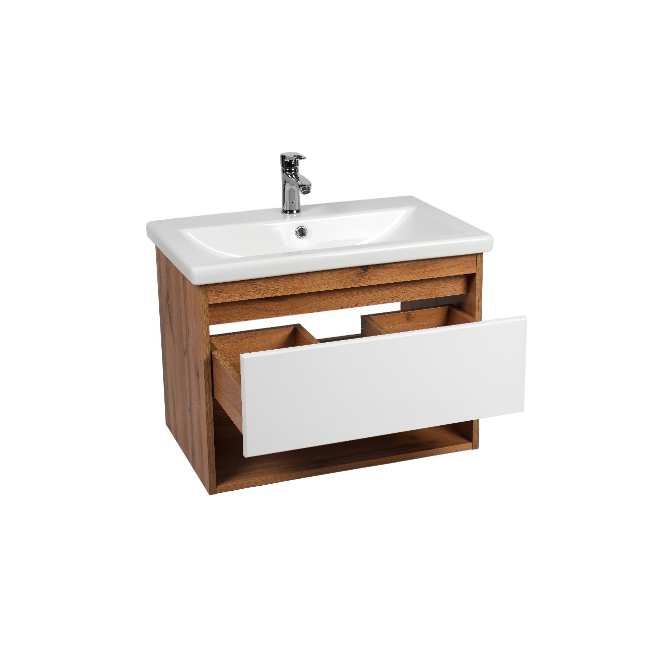Тумба под раковину VIANT БОСТОН 70 подвесная дуб вотан/белый (VBOS70CO-T1YP)