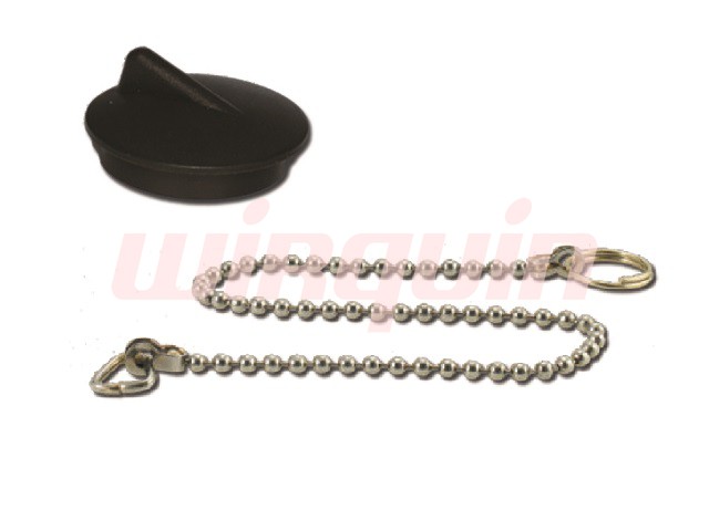 Пробка ПВХ с цепочкой 50 см для ванн с нержавеющим выпуском, WIRQUIN