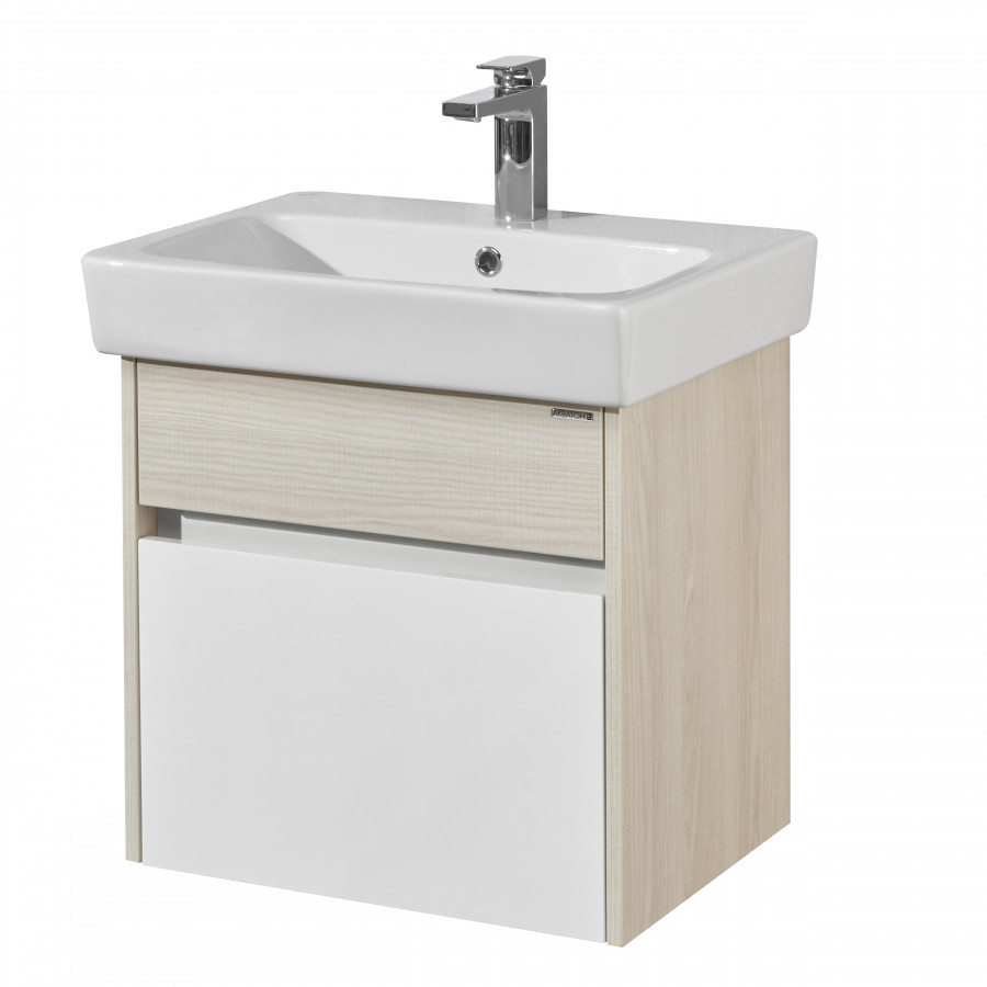 Тумба ВЕРДИ 60, белая, ясень фабрик (под раковину НЕО 60)