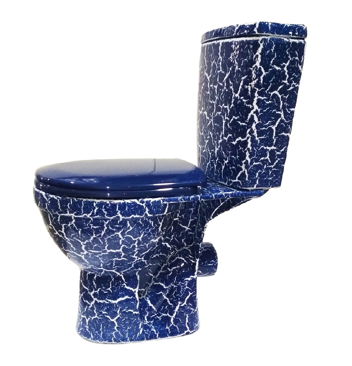 РИО Унитаз-компакт гориз. вып., 2-х реж. арм. "Уклад", сид. полип. "Уклад", синий кракелюр, ROSA