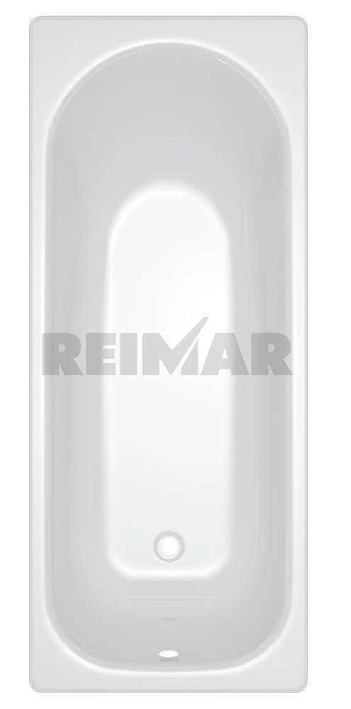 REIMAR Ванна стальная 170x70x40 cм. с опорной подставкой, без ранта, белая орхидея, форма Аула, ВИЗ