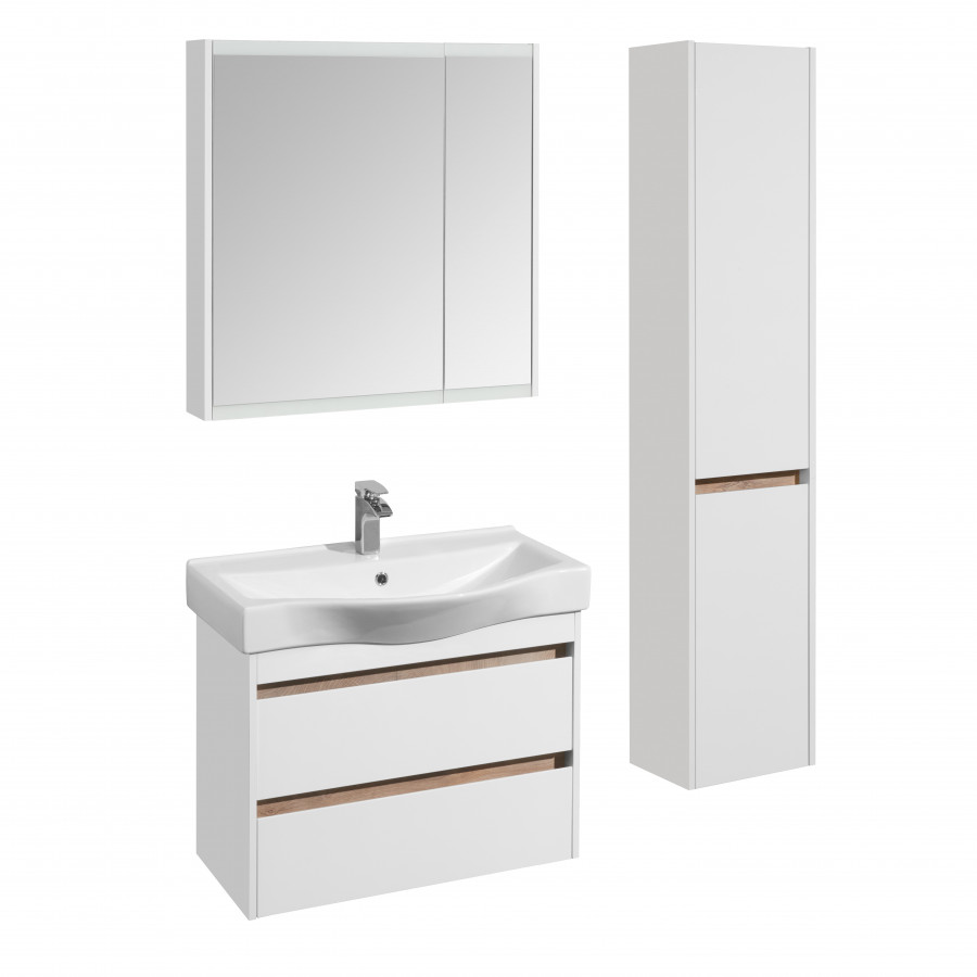 Тумба НОРТОН 80, белая (под раковину БЕВЕРЛИ 80)