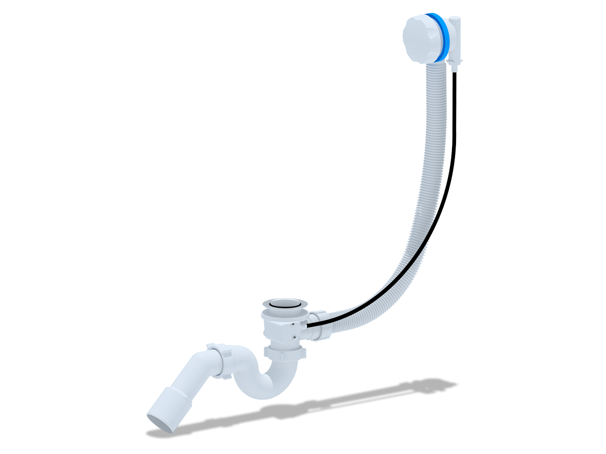 Перелив полуавтомат с прямоточным сифоном АНИ Пласт EM511 580 с переходной трубой 45 градусов 40х50