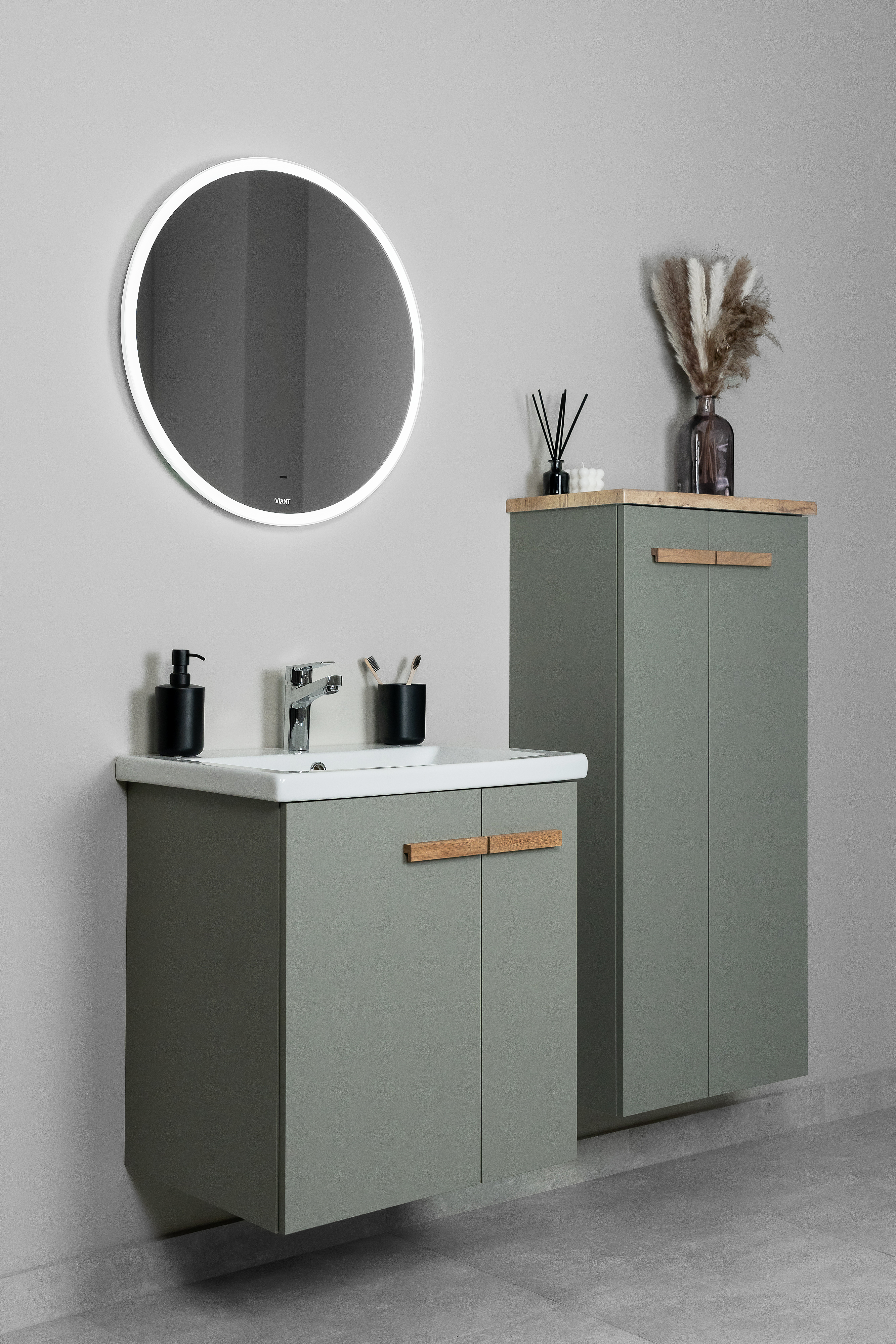 Шкаф-пенал VIANT МЮНХЕН 50 подвесной  хаки (VMUN50H-PENP)