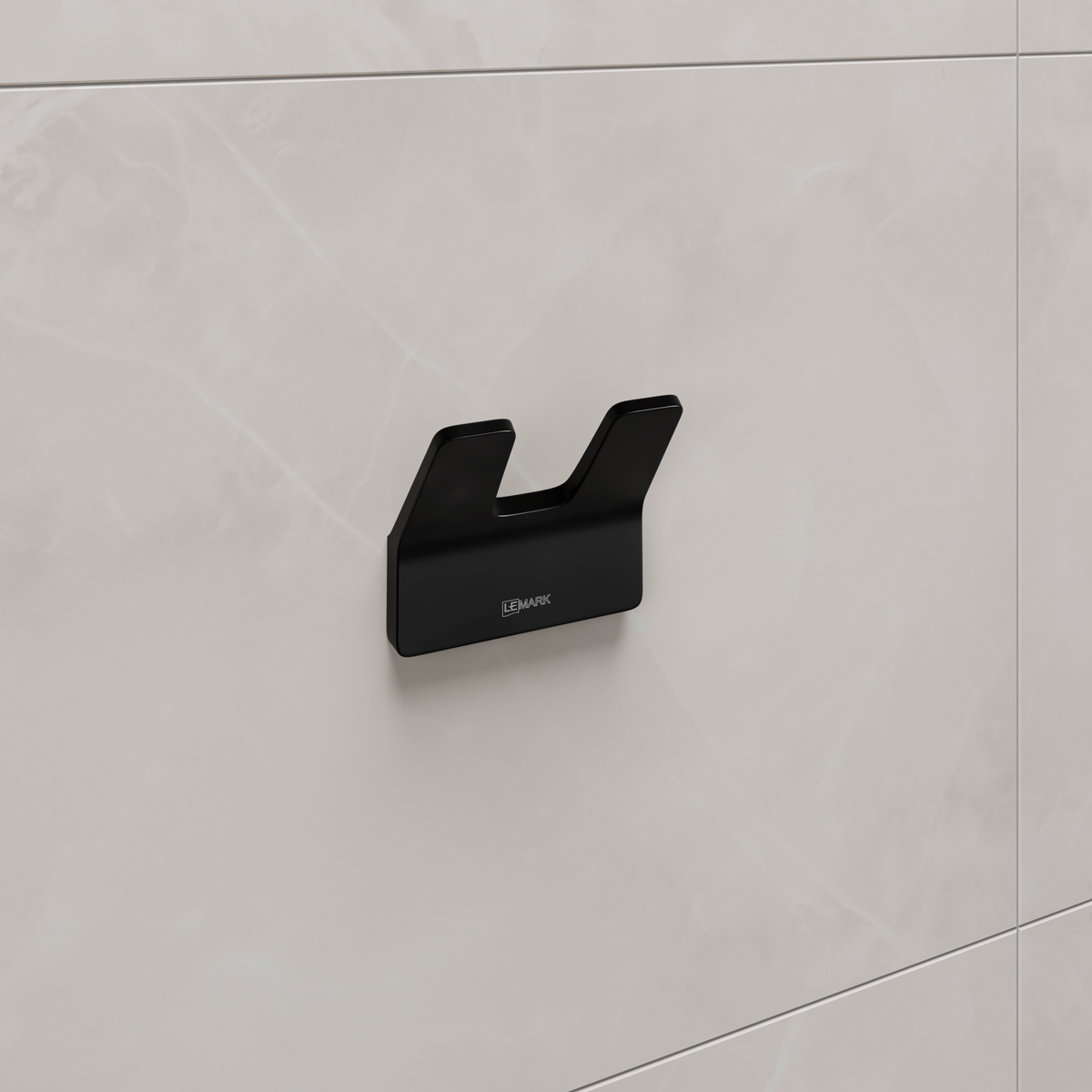 Крючок двойной SMOOTH LINE для полотенец, черный