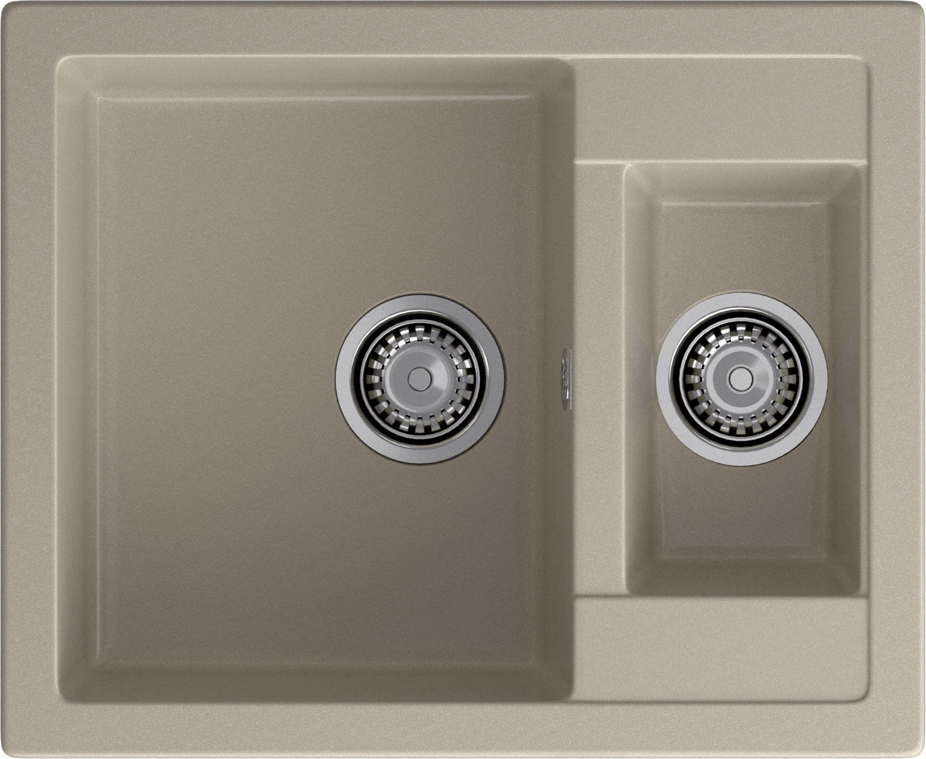 GRANFEST Мойка композит QUADRO GF-Q--610K 1.5-чаши. 610*500мм  топаз арт.GF-