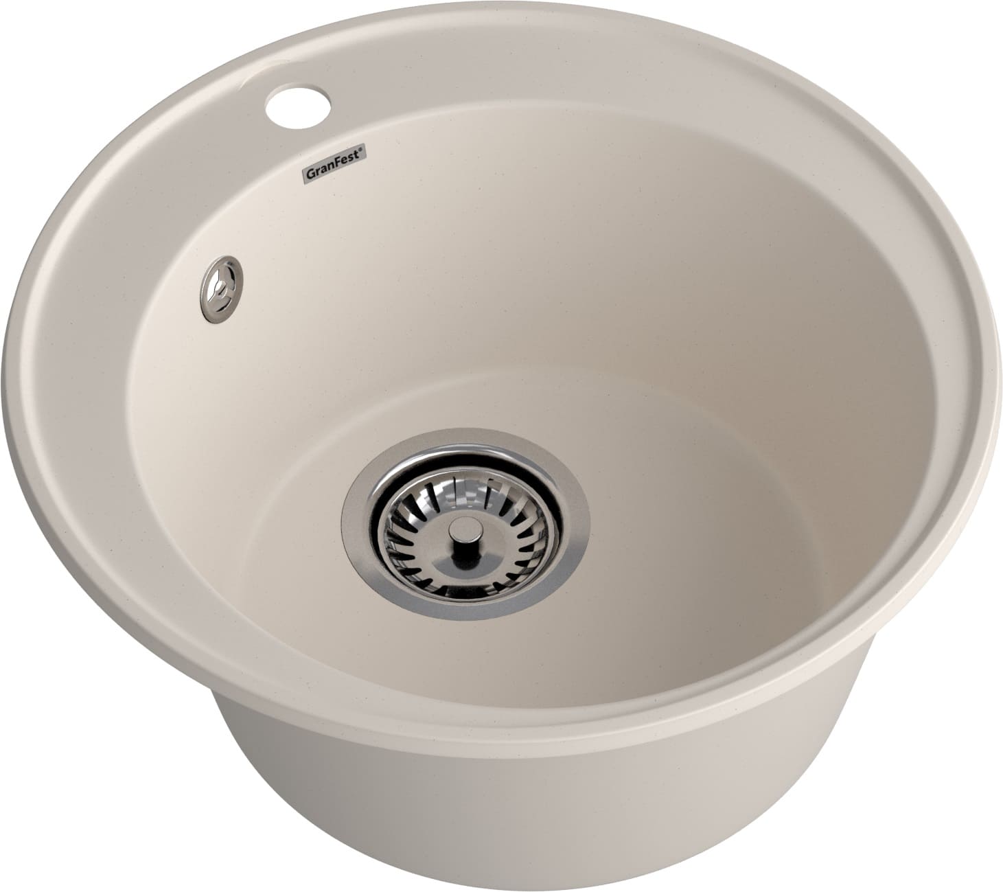 GranFest QUARZ (ECO-08) Мойка чаша D=480мм (белый)