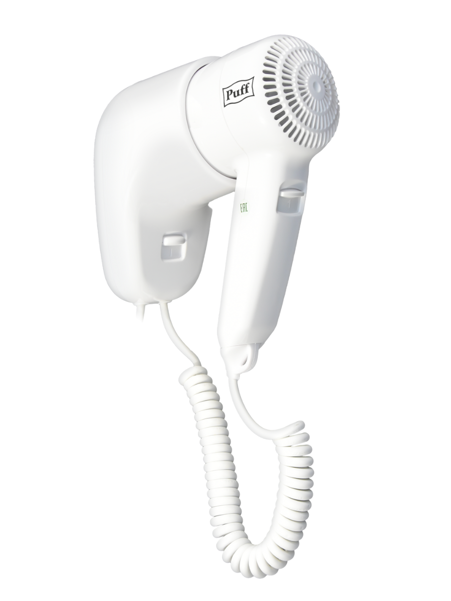Фен для волос настенный PUFF-1000 белый, 1 кВт (0405.005)