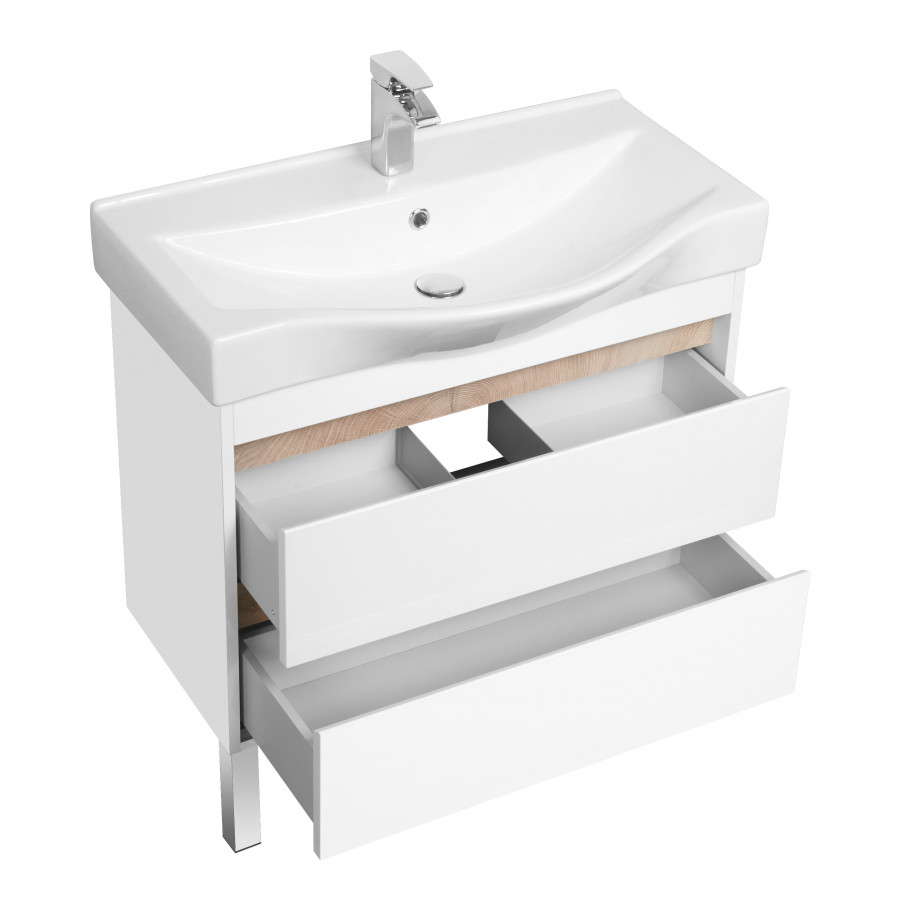 Тумба НОРТОН 80, белая (под раковину БЕВЕРЛИ 80)