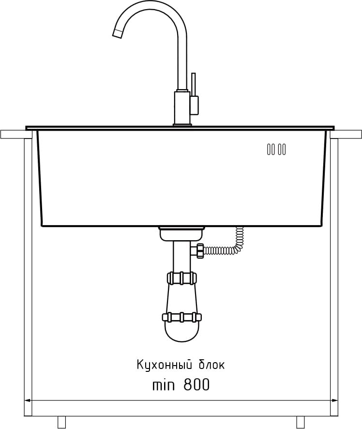 GranFest METAL (6545) Мойка нерж.1 чаша 650*450*215 мм 