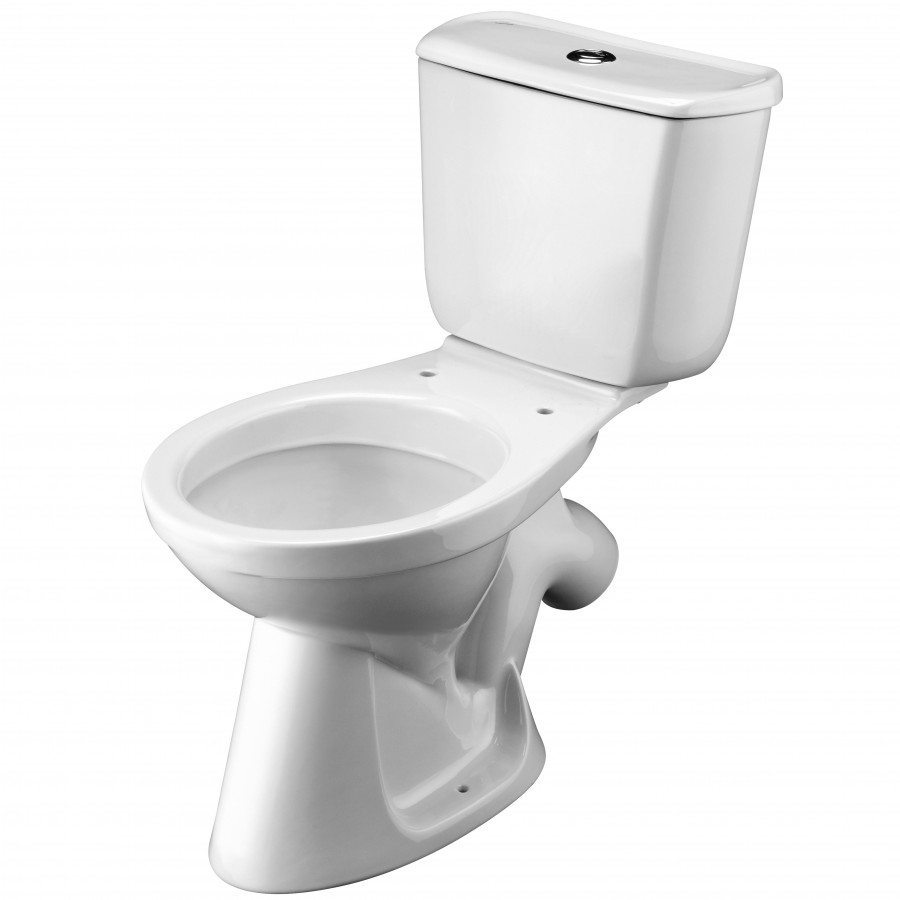 БРИЗ Унитаз-компакт, косой выпуск, 2-х режимная арматура, сиденье дюропласт. САНТЕК