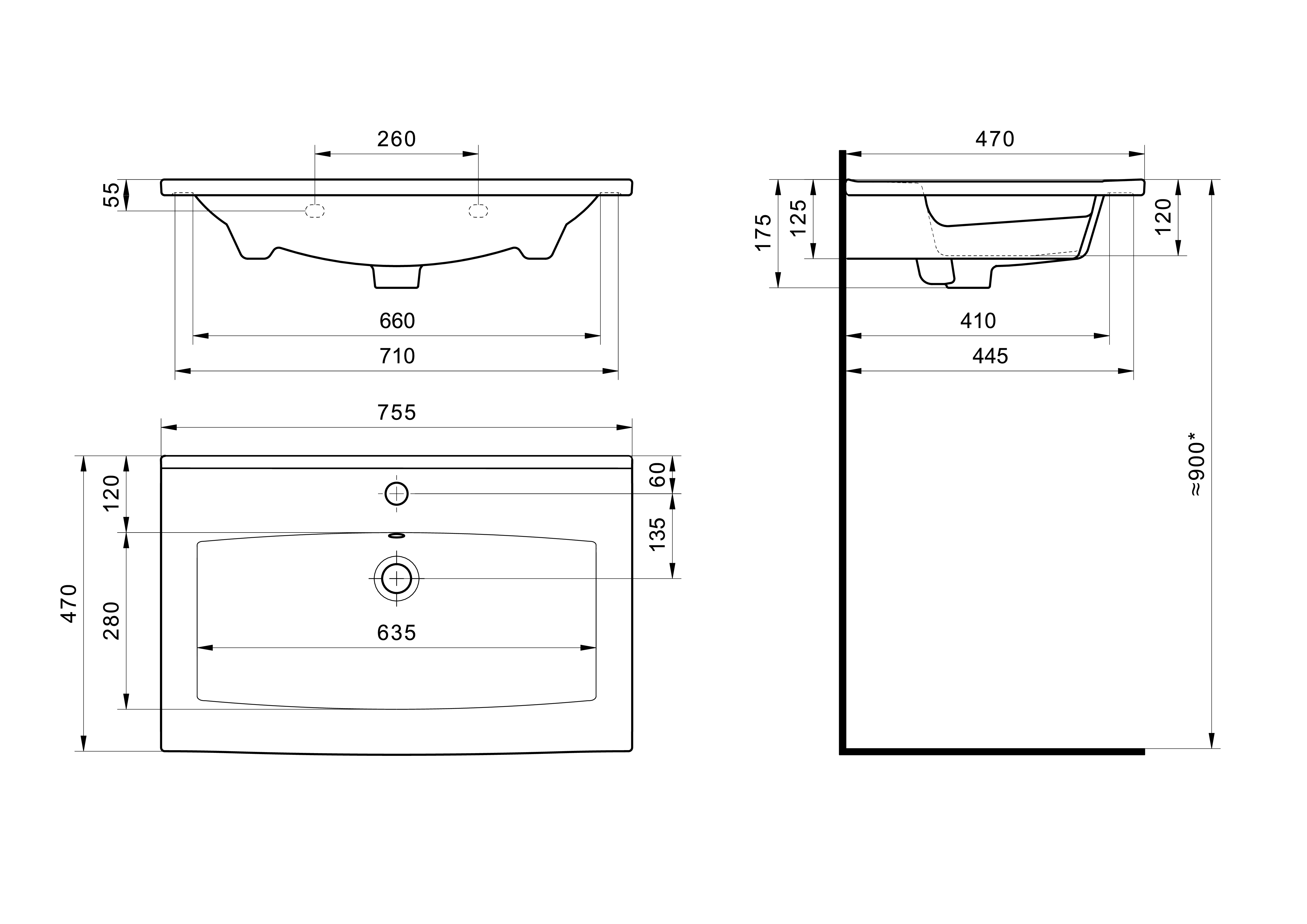 Раковина SANTEK Элина 75 мебельная белый (WH501619)