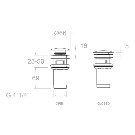 Донный клапан "Click Clack" золото