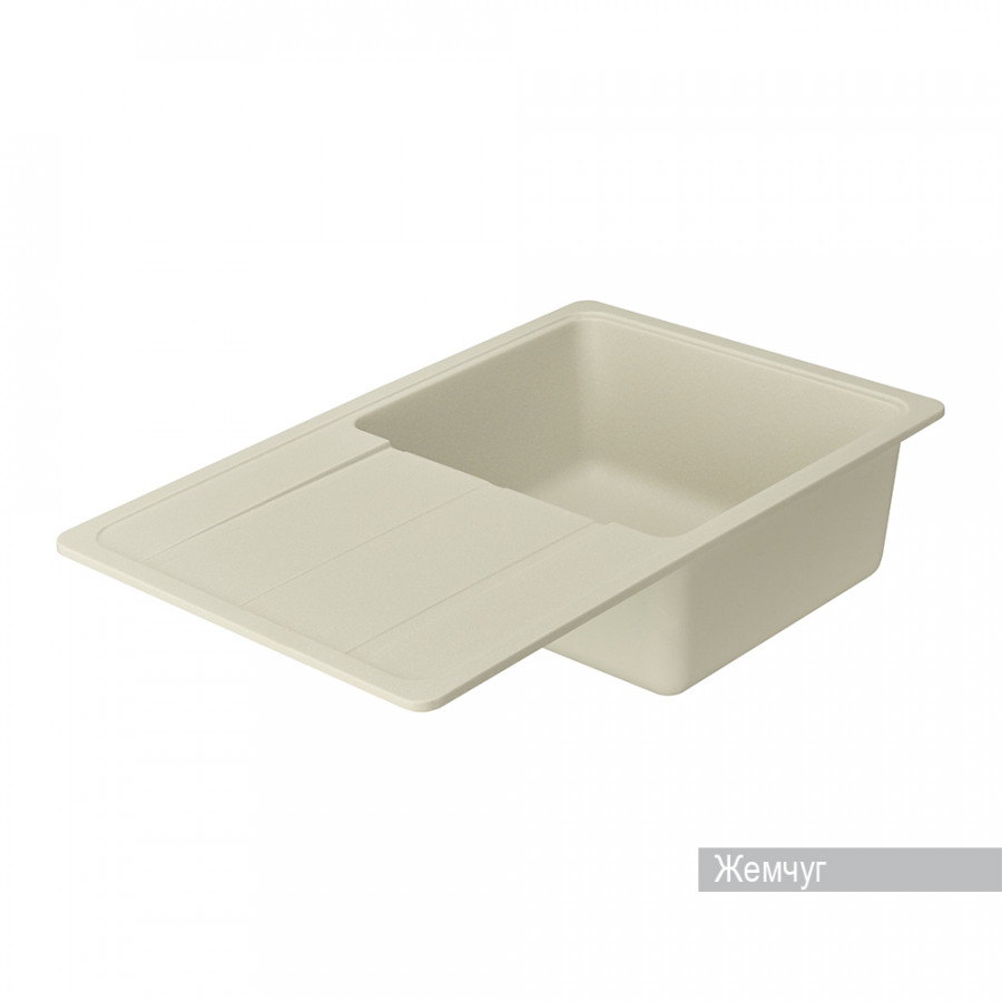 Мойка для кухни Аманда 780x510x211 мм, прямоуг. с крылом, жемчуг