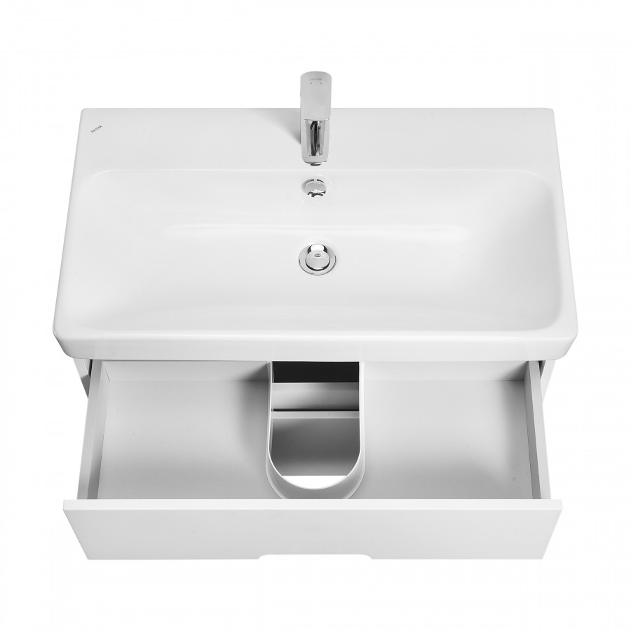 Тумба ОЛИВИЯ 80 подвесная, 2 ящ., белый матовый (под раковину АДРИАНА 80)