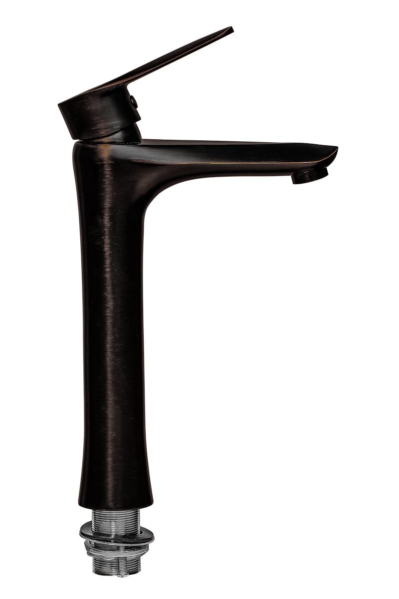 Смеситель для раковины ПРОФСАН ПСМ-301-6 STEEL нержавеющая сталь AISI-304 высокий тип См-УмОЦБА Черн