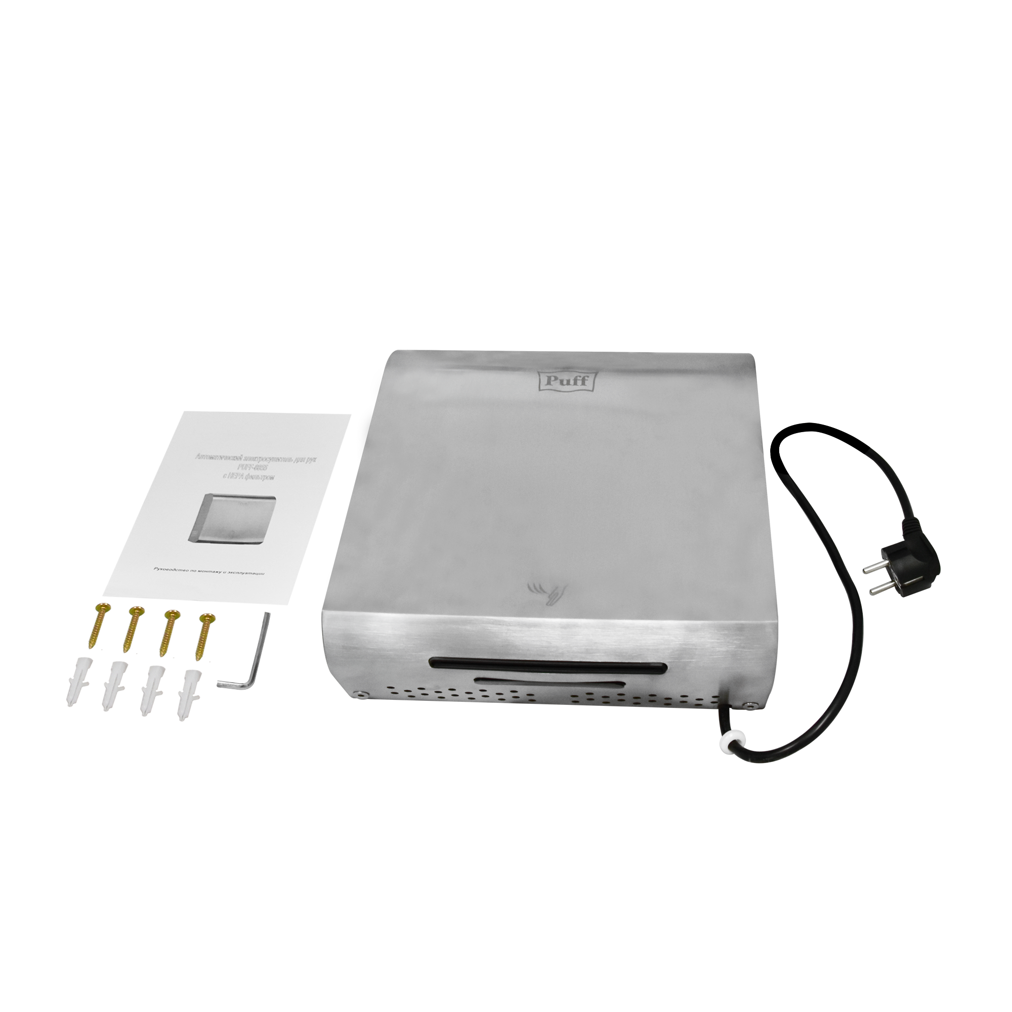 Электросушитель для рук PUFF-8855 высокоскоростной, антивандальный, хром 0,95 кВт (1401.387)