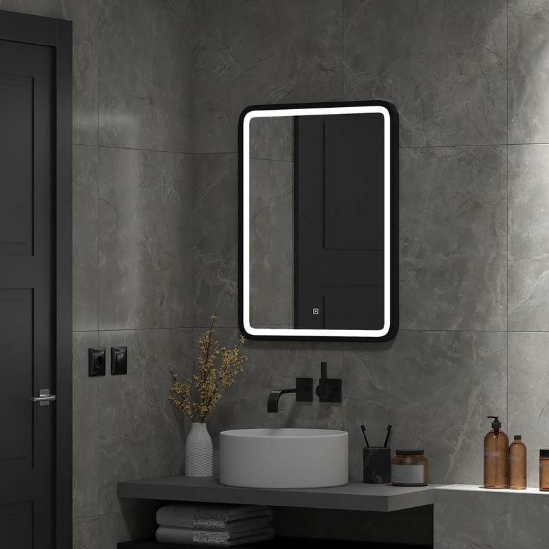 Зеркало Enjoy Black Led 600x800