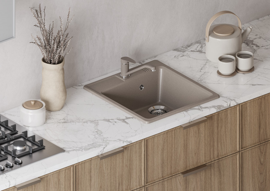 Мойка для кухни  Парма  510x470x175 мм, квадратная, серый шелк
