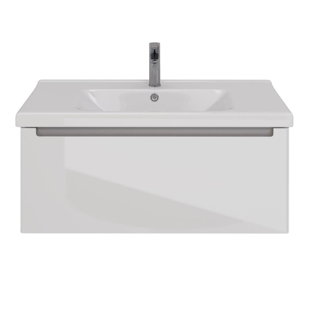 Тумба Lemark BUNO MINI 100 см под 1 раковину, подвесная, 1 ящик, цвет планки: Серый, цвет корпуса, ф