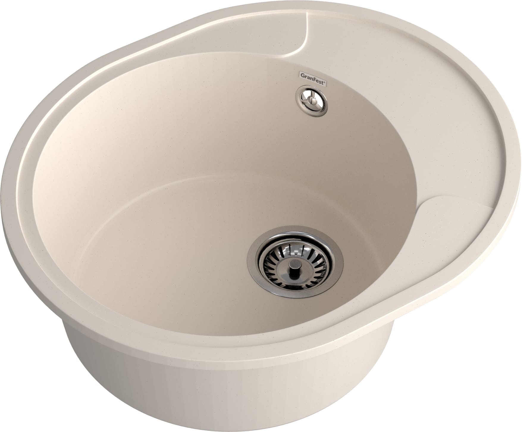 GRANFEST Мойка QUARZ 857L  1-чаша+крыло 570*480мм белый арт.GF-UR-