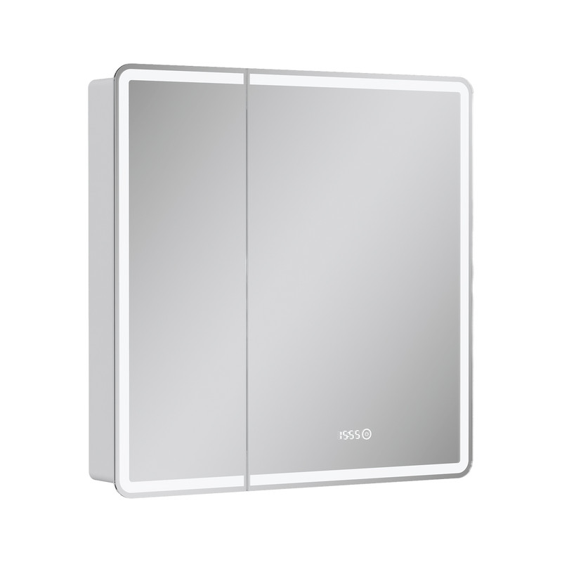 Зеркальный шкаф EQUIL Nice LED 80 с часами белый