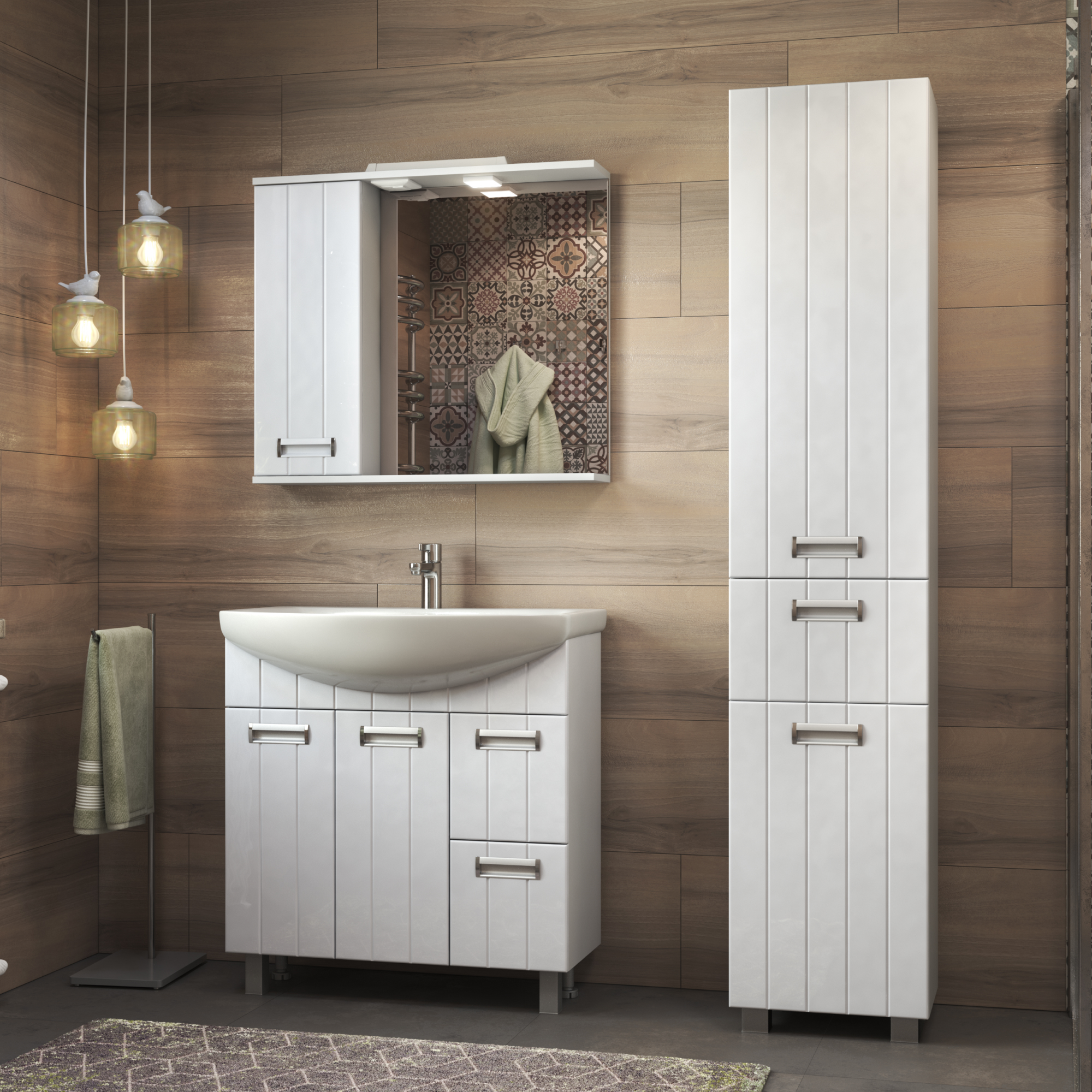 Зеркало со шкафом VIGO Diana 80 подвесное белый (z.DIA.80.L.El)