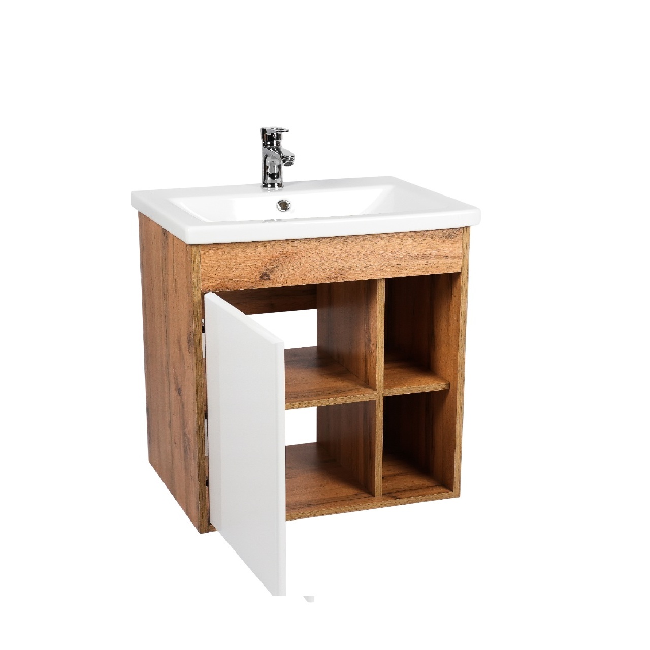 Тумба под раковину VIANT БОСТОН 70 подвесная дуб вотан/белый (VBOS70CO-T1STP)