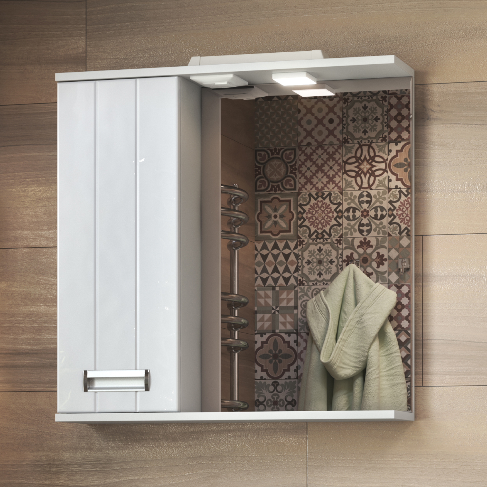 Зеркало со шкафом VIGO Diana 80 подвесное белый (z.DIA.80.L.El)