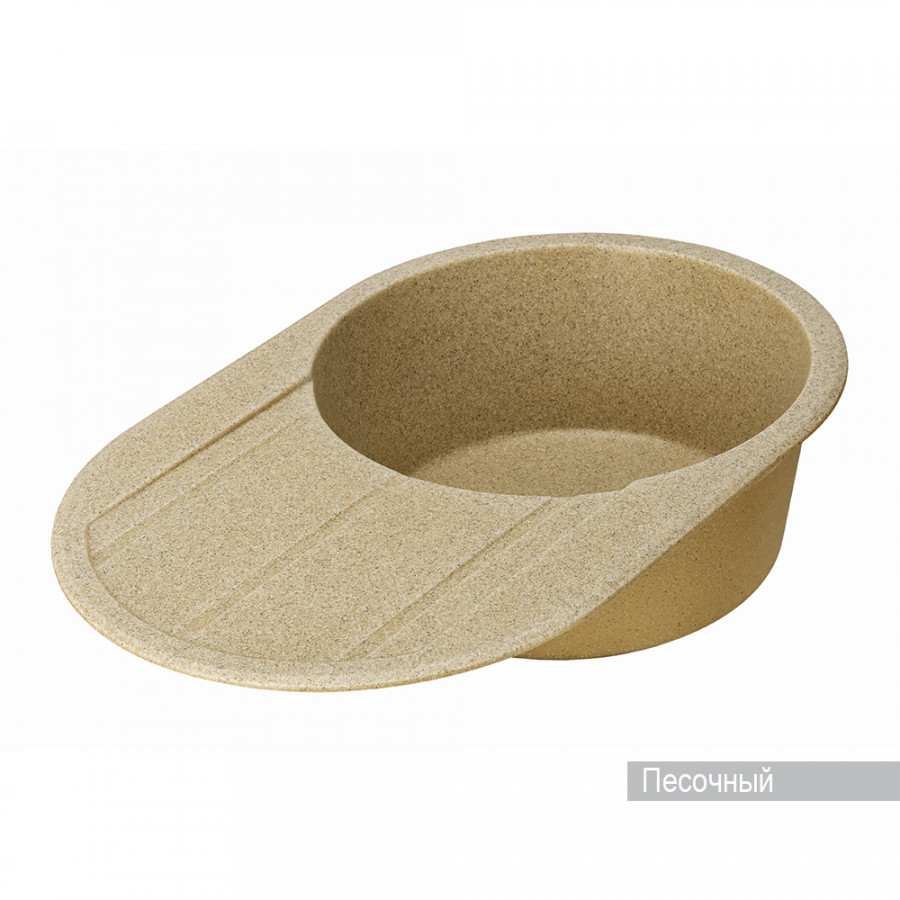 Мойка для кухни  Амира  780x500x211 мм, круглая с крылом, песочный