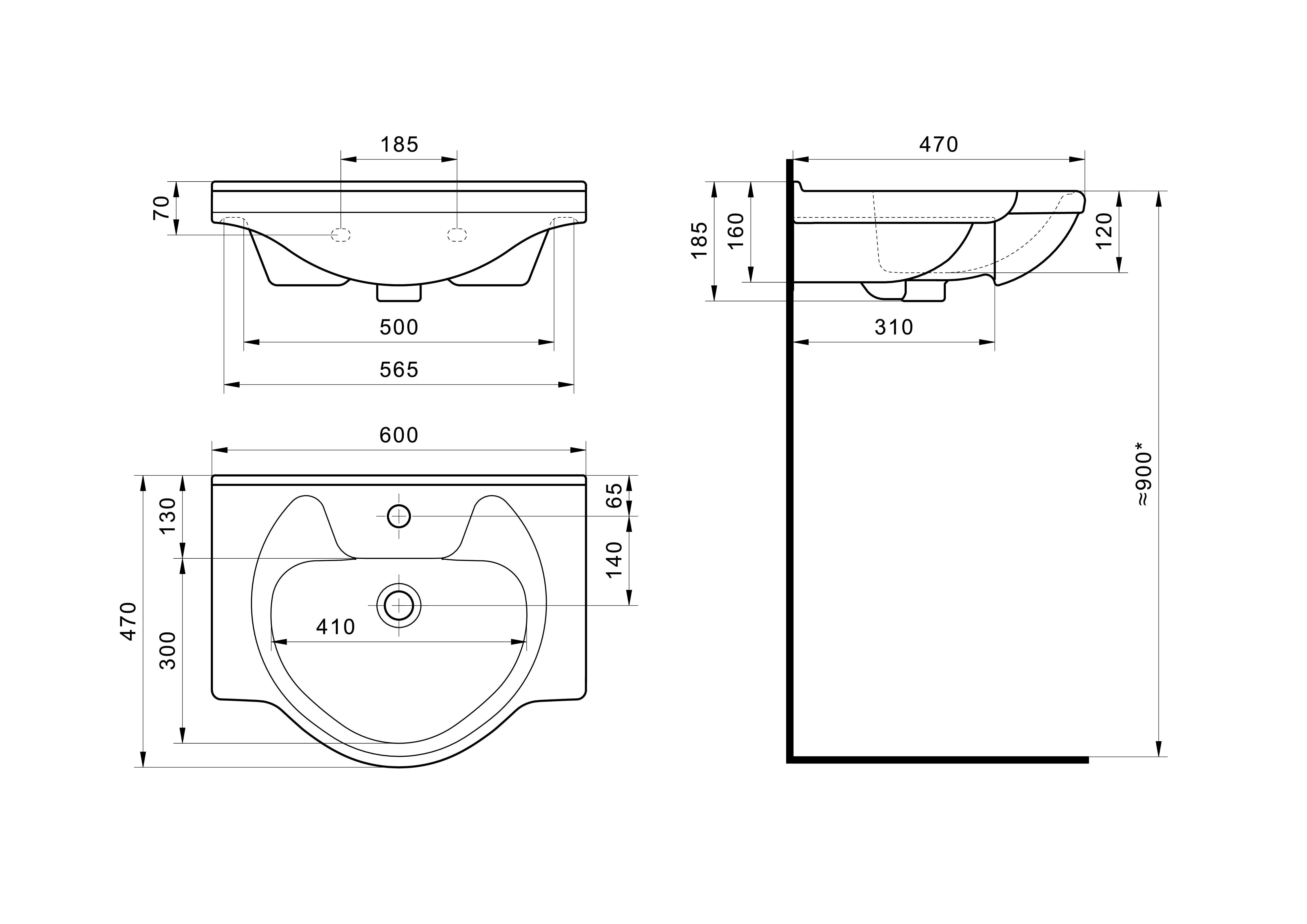 Раковина SANTEK Байкал 60 мебельная белый (WH109652)