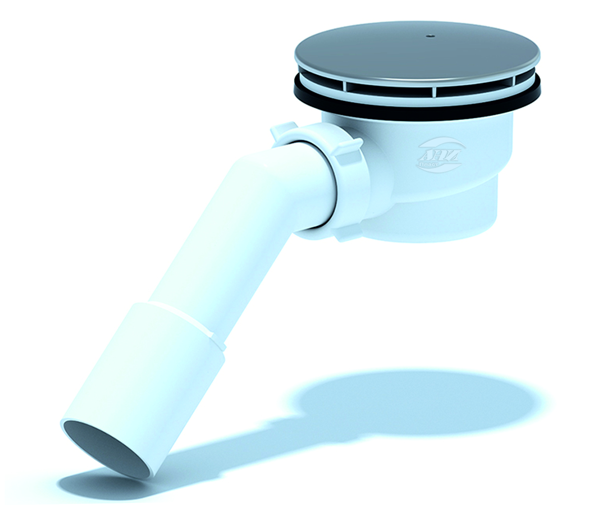 Сифон для душевого поддона АНИ Пласт E321C 1 1/2 дюйма 90 с переходной трубой 45 градусов 40х50